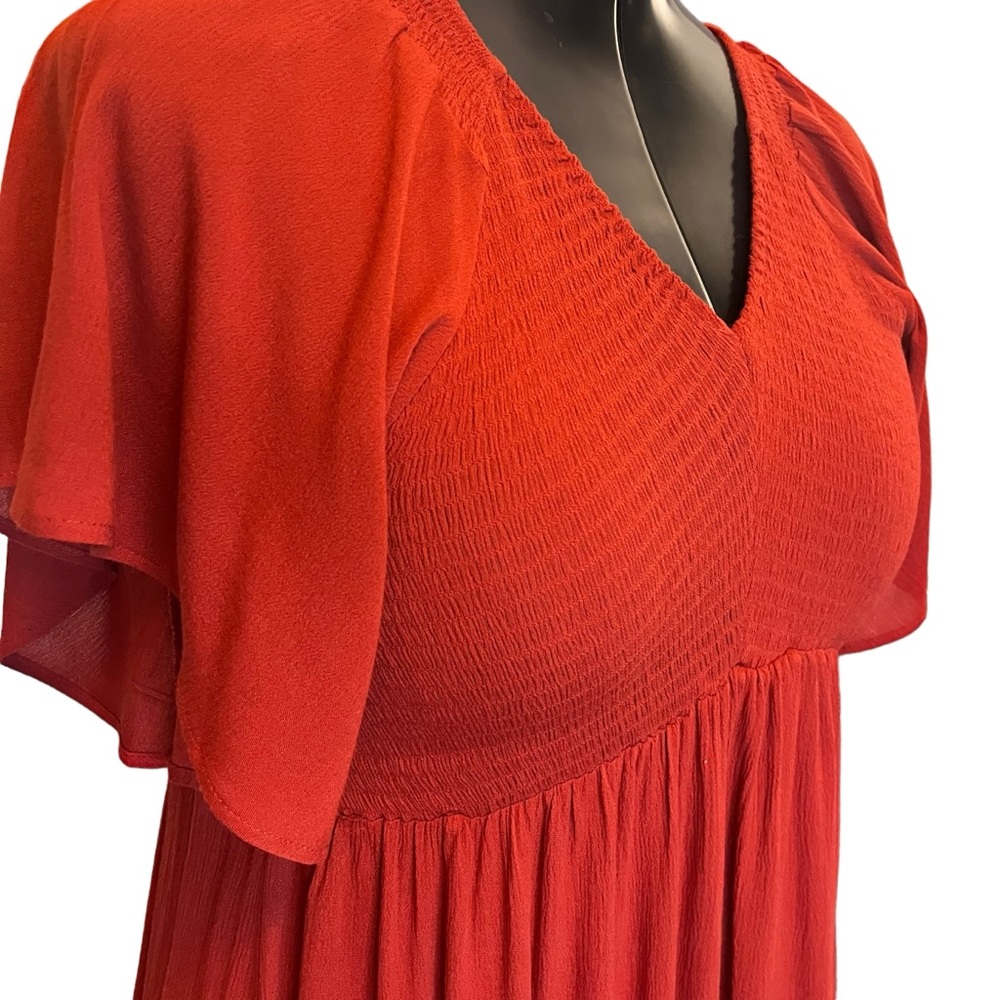 Baltic Born Felicity Midi/Maxi Dress with Smocked Top in Rust - Picture 10 of 16
